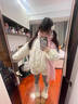 詩(shī)丹蕊美式小碎花立領(lǐng)扣子棉服女2025新款冬季加厚羽棉襖絨服面包服外套 白色 均碼 【可備注碼數】 曬單實(shí)拍圖