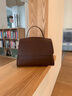 妙麗牛皮包包女包大容量學(xué)生通勤托特包簡(jiǎn)約單肩包生日禮物送女友 【咖色】 品牌大容量通勤百搭大包 曬單實(shí)拍圖