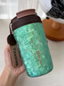 艾曼格純鈦保溫杯女士高顏值隨身咖啡杯大容量杯子隨手保溫吸管杯 鈦綠禮盒400ml【內外純鈦】 曬單實(shí)拍圖