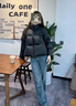 莫代爾羽絨棉服女2025冬季新款韓版寬松顯瘦加厚棉衣外套小個子短款棉襖 黑色 M 110-130斤 曬單實拍圖
