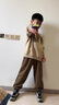 木木屋（mumuwu）品牌童裝男童套裝加絨加厚兒童運動(dòng)服秋冬保暖中大童衣服男孩冬裝 卡其色 150 適合140-150cm年齡11-12歲 曬單實(shí)拍圖