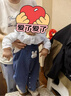 優(yōu)奇寶寶牛仔背帶秋裝連體衣褲子嬰幼兒可愛超萌春秋女童外出衣服爬服 曬單實拍圖