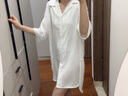 創(chuàng)意女郎真絲睡衣100%桑蠶絲女士高檔睡裙女夏季性感純欲男友風襯衫高級感 YL襯衫裙（白字母D） 均碼 建議80-145斤 曬單實拍圖