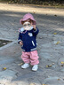 幼歌（YOUGE）嬰幼兒多色柔軟舒適甜美小花系帶帽透氣不悶遮陽(yáng)帽子潮 桃粉 48cm(1-3歲/適合頭圍46-50cm) 曬單實(shí)拍圖