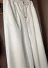 三彩2025秋款杏色牛仔褲中腰寬松闊腿褲休閑卷邊長(cháng)褲M(mǎn) 米白色 S 155/64A 曬單實(shí)拍圖