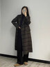 范思藍恩學(xué)院風(fēng)格子雙面呢大衣女冬季超好看設計感羊毛呢外套4284 綠咖格 M 曬單實(shí)拍圖