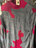 LESS秋冬綿羊毛藝術(shù)感拼色高領(lǐng)針織衫女迷彩修身毛衣2N0313310 950/紅色系多彩混雜色 L 曬單實(shí)拍圖