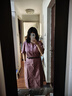 德瑪納【純棉OOTD】夏季小翻領(lǐng)短袖水洗復(fù)古A字遮肉女式牛仔連衣裙 曬單實(shí)拍圖