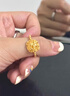 QMXD金色戒指女士方糖素圈戒指女款仿沙金久不掉色520生日禮物送女友 方糖戒指 曬單實拍圖