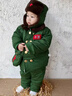 迪士尼（Disney）軍大衣兒童套裝加絨軍綠色嬰兒棉衣加厚寶寶棉服東北小孩冬季衣服 軍大衣_分體款送帽子包包 73 cm 建議15-18斤 曬單實拍圖