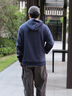 Shelley Jones美式復古重磅藏青色連帽衛衣男秋冬季青少年加絨加厚衣服外套潮牌 藏青色加絨 XL [建議125-145斤] 曬單實(shí)拍圖