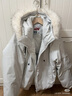 F426【趙露思許妍同款】90絨加厚大毛領(lǐng)工裝派克連帽羽絨服 白灰色 M 曬單實(shí)拍圖