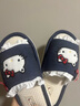 果殼（Gukoo）拖鞋女春夏HelloKitty新款平底女士居家亞麻拖鞋 深牛仔藍 38-39 曬單實(shí)拍圖