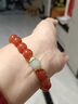 歐蒂朵紅瑪瑙和田玉手鏈轉運珠手串本命年生肖兔送女友閨蜜媽媽禮物 紅瑪瑙和田玉8mm 曬單實(shí)拍圖