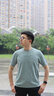 巴魯特男士短袖T恤涼感透氣桑蠶絲簡(jiǎn)約男款商務(wù)新款夏季上衣 淺綠 L 曬單實(shí)拍圖