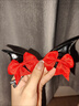 萬(wàn)圣節頭飾小惡魔發(fā)箍cos裝飾道具搞怪發(fā)夾酒吧拍照蝴蝶結辣妹 紅色蝴蝶結翅膀發(fā)夾一對 曬單實(shí)拍圖