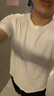 杉杉（FIRS）【含桑蠶絲】短袖T恤男圓領(lǐng)夏季涼感親膚透氣速干半袖純色彈力 白色 M(170/88A) 曬單實(shí)拍圖