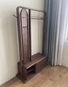 最初拾光北美黑胡桃木衣帽架旋轉穿衣鏡日式簡(jiǎn)約落地臥室收納儲物柜掛衣架 衣帽架帶鏡子123*40*182cm 曬單實(shí)拍圖