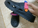 斯凱奇（Skechers）女鞋洞洞鞋涼鞋增高厚底耐磨沙灘拖鞋小怪獸包頭洞洞鞋111581 黑色/多彩色/BKMT 38 曬單實(shí)拍圖