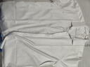 羅蒙（ROMON）【桑蠶絲免燙】短袖襯衫男士白襯衫修身襯衣商務(wù)職業(yè)男白色5XL 曬單實(shí)拍圖
