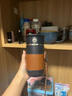 康巴赫（KBH）保溫杯健康鈦杯高顏值抗菌咖啡杯直飲吸管杯男女生水杯情人節(jié)禮盒 黑色帶杯套400ml 曬單實(shí)拍圖