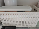 名創(chuàng  )優(yōu)品（MINISO）格紋仿藤編收納筐 桌面收納盒宿舍辦公雜物收納籃 大號2個(gè)裝 曬單實(shí)拍圖