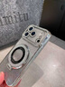 北葵適用蘋果17promax手機殼新款閃粉水鉆磁吸支架iPhone17保護套鏡頭全包16外殼全包防摔15輕奢高級感 【太空銀】磁吸隱形支架 iPhone17promax 曬單實拍圖