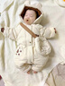 G.DUCKKIDS童裝嬰兒羽絨服連體衣秋冬季新生兒連體衣白鴨絨保暖寶寶外出抱衣 米色+包包 73碼適合5-7個(gè)月體重13斤-18斤 曬單實(shí)拍圖