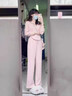諄梧衛衣女裝春秋季2025年新款休閑運動(dòng)服設計感連帽顯瘦闊腿褲套裝女 粉色衛衣套裝M【95-110斤】 曬單實(shí)拍圖