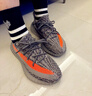 阿迪達(dá)斯Yeezy350夏日透氣男鞋灰橙椰子休閑鞋GW1229 38 曬單實(shí)拍圖