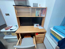 漢盼實(shí)木書(shū)桌拐角書(shū)柜學(xué)生轉角辦公電腦桌子旋轉書(shū)桌架一體折疊家用 [胡桃色]書(shū)桌+斗柜旋轉桌 100*55*76cm 曬單實(shí)拍圖