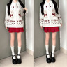 森馬（Semir）針織開衫女冬半高領(lǐng)小狗提花牛角扣毛衫寬松2025上衣109725106003 曬單實(shí)拍圖