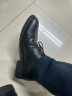 卡帝乐鳄鱼（CARTELO）男士皮鞋商务正装鞋男软皮耐磨透气皮鞋男9611 黑色增高款 38 实拍图