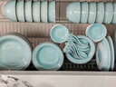 京東京造 碗盤(pán)餐具整套 碗具碟子套裝喬遷之喜陶瓷禮盒 青空霽月66頭 曬單實(shí)拍圖