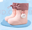 牧童兒童雨鞋男童寶寶束腳防水輕便可愛(ài)幼兒園男女雨靴 兔兔粉170 曬單實(shí)拍圖