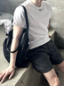 PRADA/普拉達(dá)【七夕禮物】男士修身款棉質(zhì)T恤短袖打底衫 白色 L 曬單實(shí)拍圖