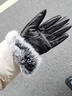 恒源祥皮手套女士2025冬季保暖兔毛加厚加絨騎行開(kāi)車(chē)觸屏可愛(ài)冬天防寒 50M18910黑色 均碼 曬單實(shí)拍圖
