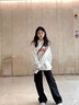 拉夏貝爾美式窄版直筒工裝褲女2025秋新款傘兵運動(dòng)褲 黑色【常規款】 M 曬單實(shí)拍圖