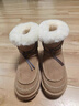 TGS UGG短筒阿爾派厚底雪地靴女皮毛一體民族風(fēng)流蘇系帶加絨懶人鞋一腳蹬 厚底【直筒靴子】-栗色 37 曬單實(shí)拍圖