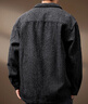 古先森高端美式復古提花編織襯衫男秋季新款休閑寬松高級感毛呢外套襯衣 黑色 M 【110-130斤】 曬單實(shí)拍圖