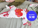 迪迪熊日記（DIDIXIONGRIJI） 新生兒衣服寶寶剛出生滿月服0-3-6個月純棉紅色喜慶嬰兒蝴蝶衣 蝴蝶衣(四季款)歲歲平安 52cm新生寶寶6斤內(nèi) 曬單實(shí)拍圖