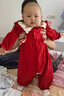 優(yōu)奇嬰兒衣服女寶秋季連體衣女寶寶滿月百天周歲禮服喜慶紅色外出爬服 曬單實(shí)拍圖