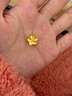 中銀鑫行桃花轉(zhuǎn)運(yùn)珠吊墜足金999黃金項(xiàng)鏈掛墜硬金DIY手串送女友禮物 桃花吊墜（克重多退少補(bǔ)） 約0.8g 曬單實(shí)拍圖