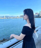 桃伊悠（taoyiyou）赫本風一字肩黑色連衣裙女新款收腰顯瘦a字氣質(zhì)高級感休閑長裙子 黑色 M 曬單實拍圖