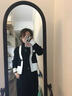 LPOX小香風(fēng)短款毛衣小眾別致開衫針織衫女秋冬外穿長袖小外套 S [建議80-95斤] 曬單實拍圖