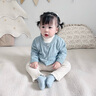 七樂豆嬰兒春秋冬款毛衣開衫男寶寶衣服秋季外套幼兒秋天針織衫秋裝上衣 淺藍 80 cm 曬單實拍圖