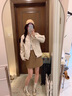 艾珠兒（Aizhuer）米白色工裝外套女短款2024春秋新款韓系小個(gè)子百搭休閑夾克上衣潮 米白色 M 曬單實(shí)拍圖