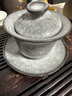 金鑲玉龍泉青瓷鐵胎蓋碗家用陶瓷三才手抓壺功夫茶具160cc送禮禮盒裝 龍泉青瓷鐵胎蓋碗 曬單實(shí)拍圖