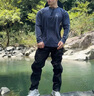 OMG潮牌防風(fēng)男運動(dòng)沖鋒機能長(cháng)褲加絨加厚戶(hù)外三防休閑褲子 黑色 L (120-140斤) 曬單實(shí)拍圖