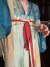 重回漢唐春辰錦原創(chuàng  )唐制復原齊胸襦裙套裝披帛漢服女裝 上藍下綠齊胸套裝/現貨 L 165 曬單實(shí)拍圖